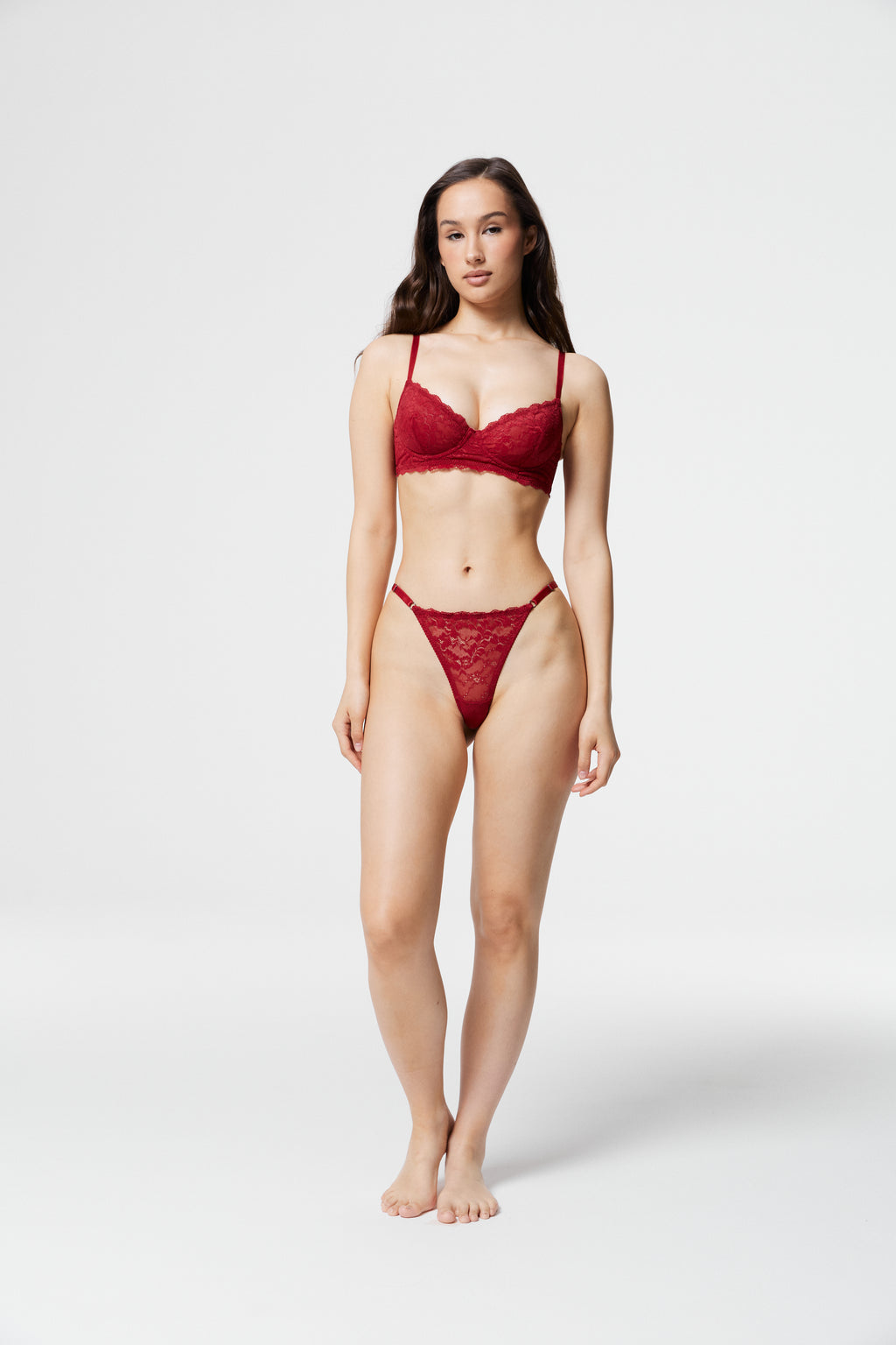 Dahlia - Red Lace Underwire Bra