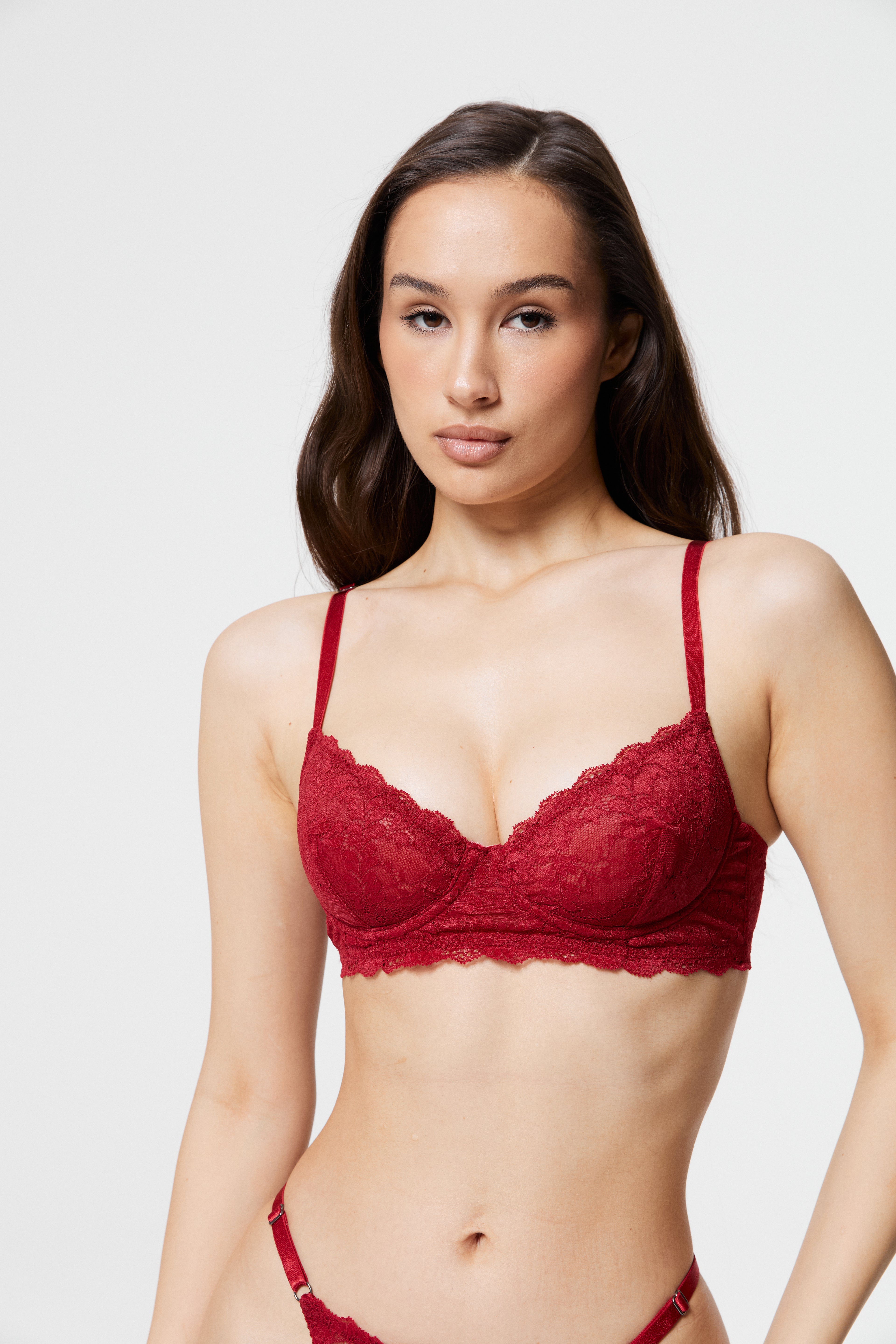 Dahlia - Red Lace Underwire Bra