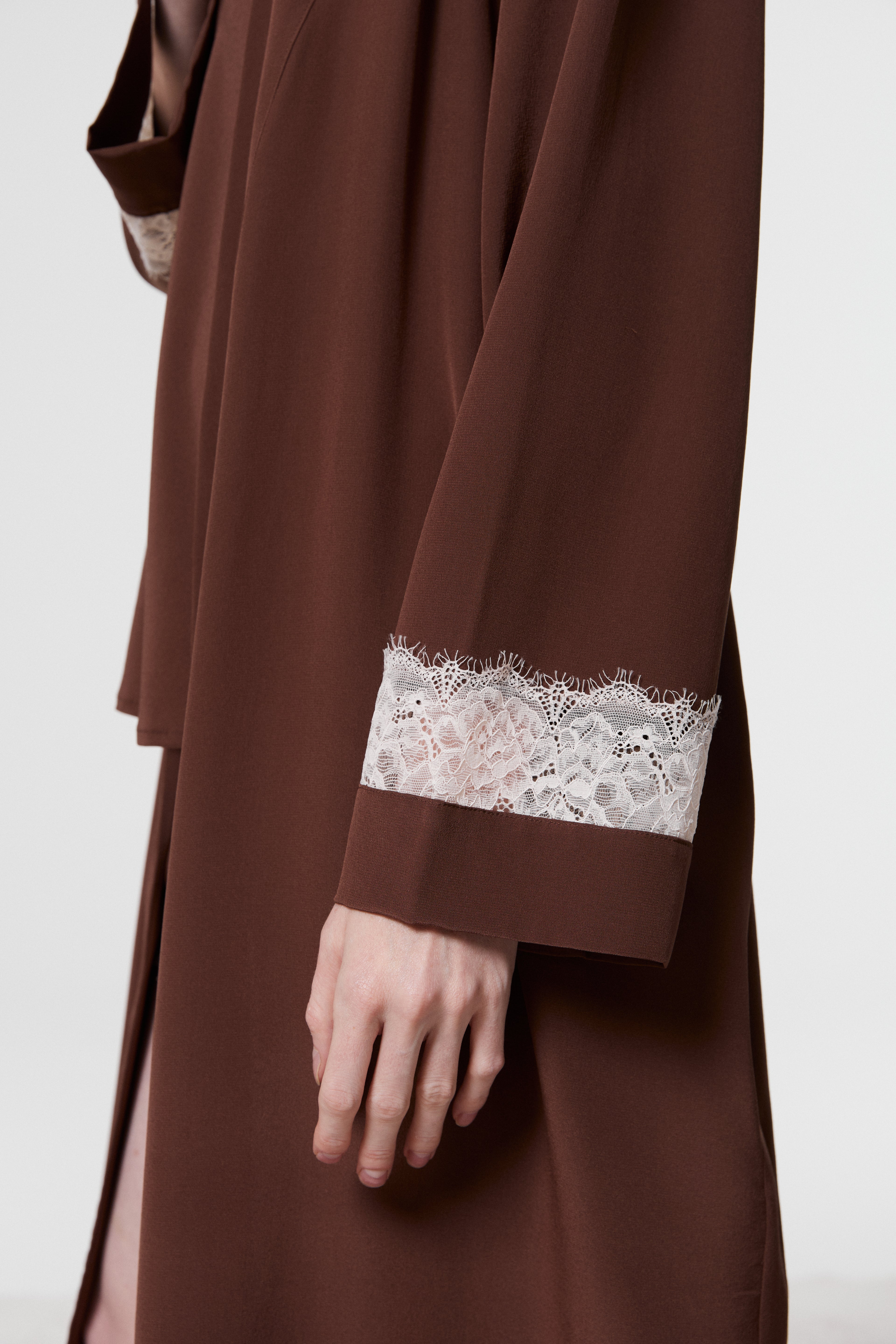 Monsella - Brown Silk Robe