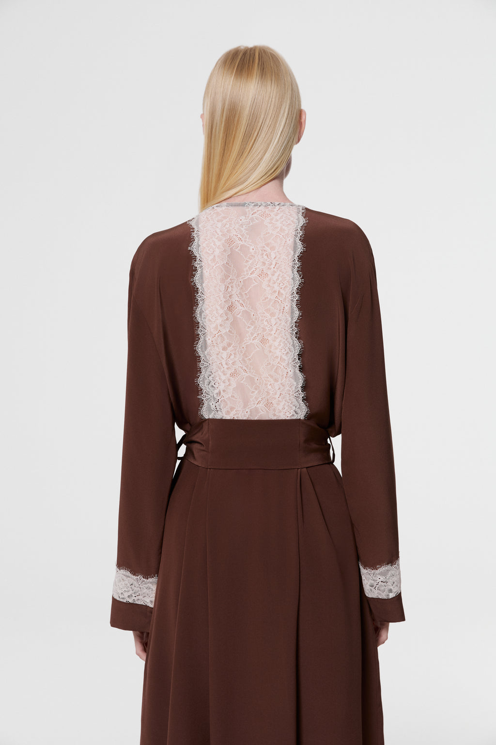 Monsella - Brown Silk Robe
